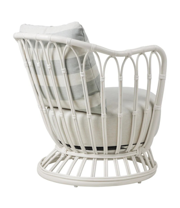 Gubi  Grace Outdoor Lounge Stoel alabaster white, Leslie 006 / Leslie Stripe 020