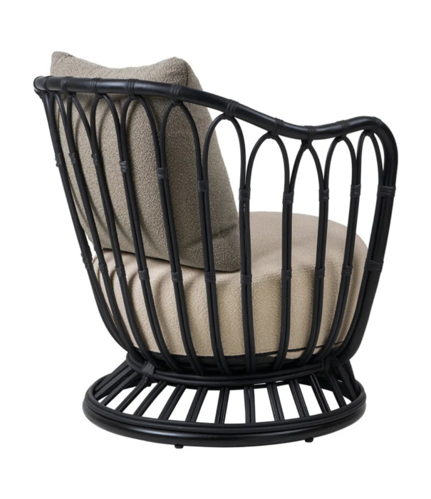 Gubi  Gubi Grace Outdoor Lounge Chair, black, Lorkey 41 / Lorkey 43