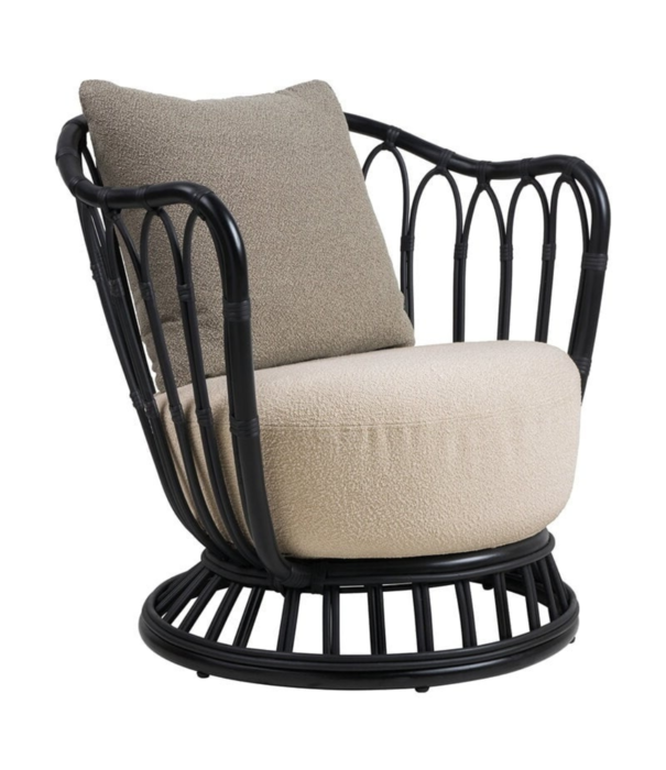 Gubi  Gubi Grace Outdoor Lounge Chair, black, Lorkey 41 / Lorkey 43