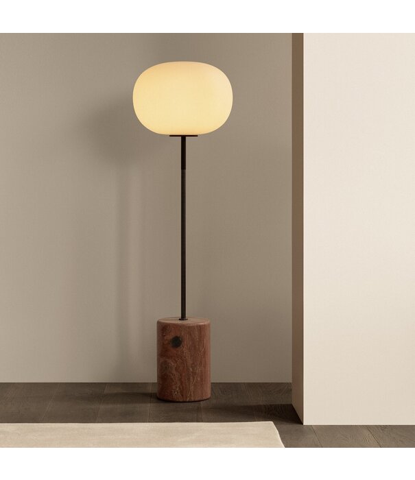 Audo Audo JWDA Floor Lamp travertine, bronzed brass