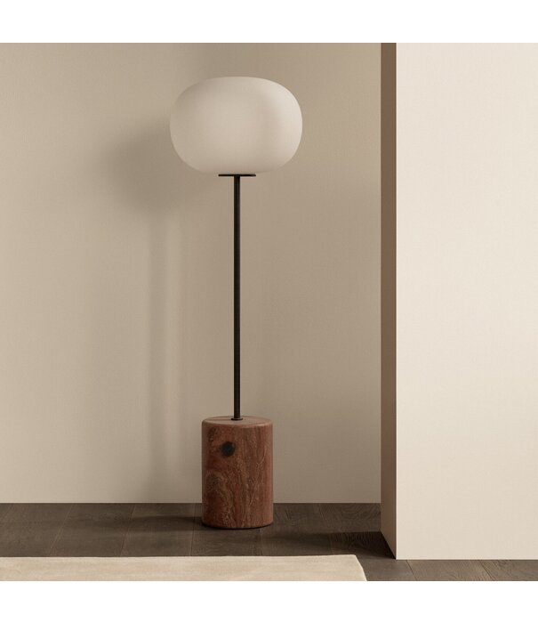 Audo Audo JWDA Floor Lamp travertine, bronzed brass