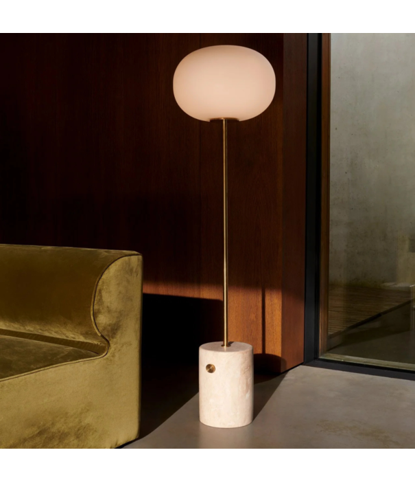 Audo Audo JWDA Vloerlamp travertijn, gebronsd messing