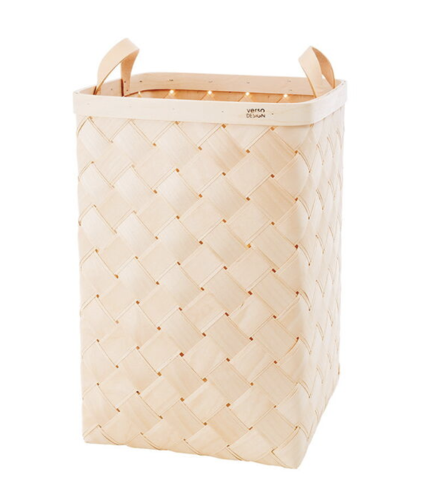 Verso Design  Verso Design -Lastu opbergmand berken - leer handvaten