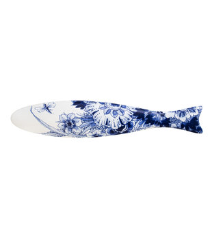 Royal Delft Blue Herring Dragonfly flower