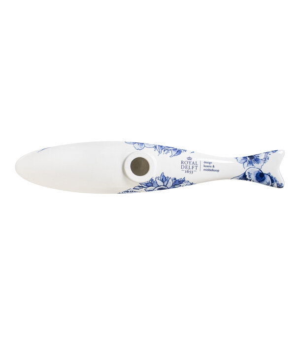 Royal Delft  Royal Delft Blue Herring Dragonfly flower L24