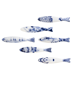 Royal Delft Blue Herring set 6 herring