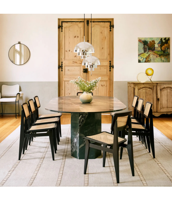 Gubi  Epic Outdoor Dining Table Round, botanic green quartzite