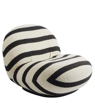 Gubi Pacha Lounge Chair Karakorum Stripe, black base