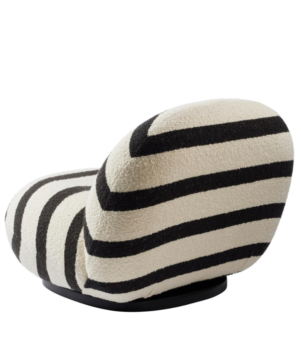 Gubi  Pacha Lounge Stoel Karakorum Stripe, swivel voet zwart