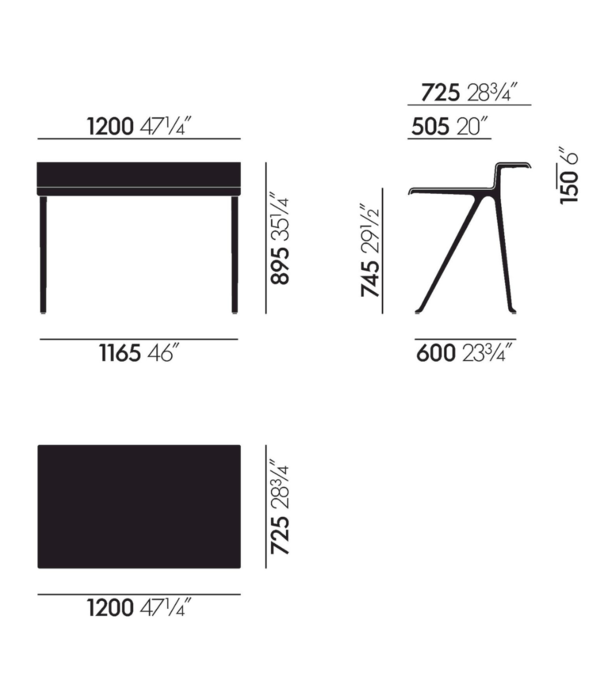 Vitra  Vitra Courier Desk light oak, chalk base