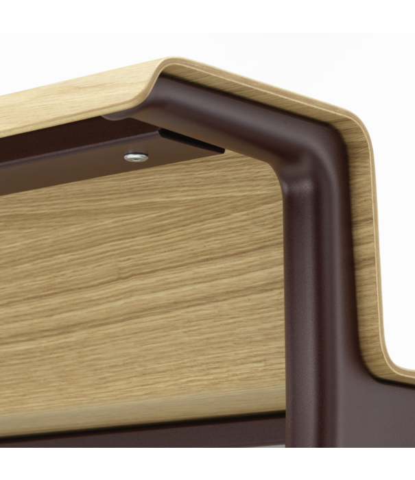 Vitra  Vitra Courier Desk light oak, dark bordeaux base