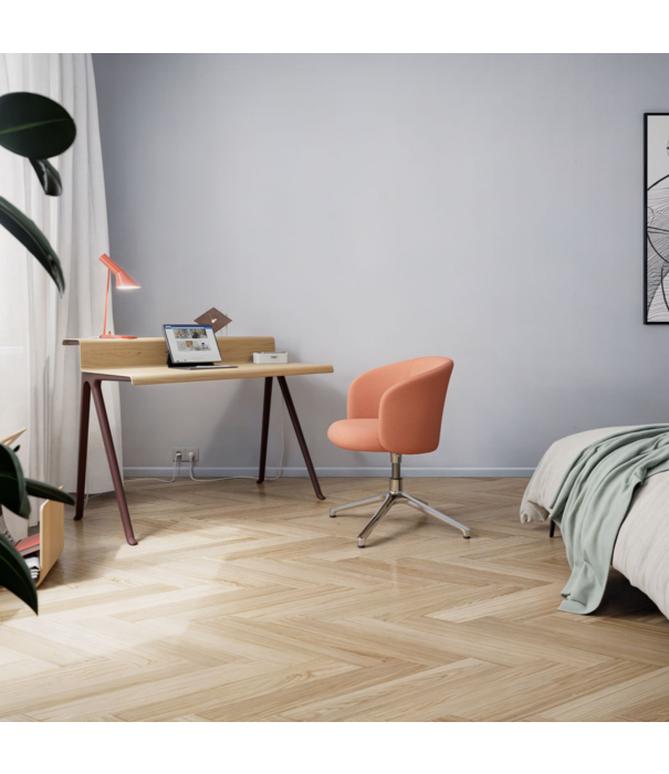 Vitra  Vitra Courier Bureau licht eiken,  dark bordeaux onderstel