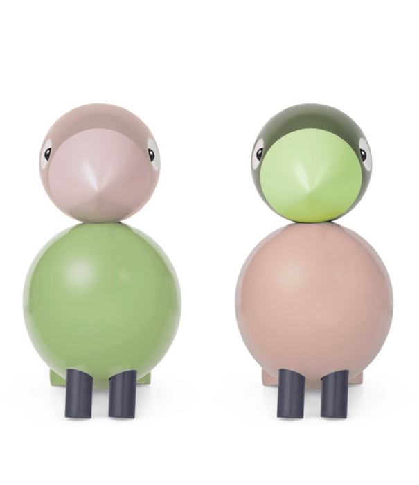 Kay Bojesen   Lovebirds green / rose, set of 2