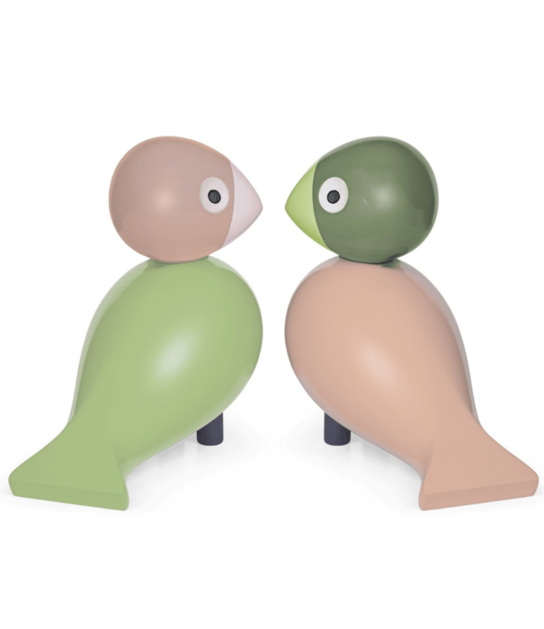 Kay Bojesen   Lovebirds green / rose, set of 2
