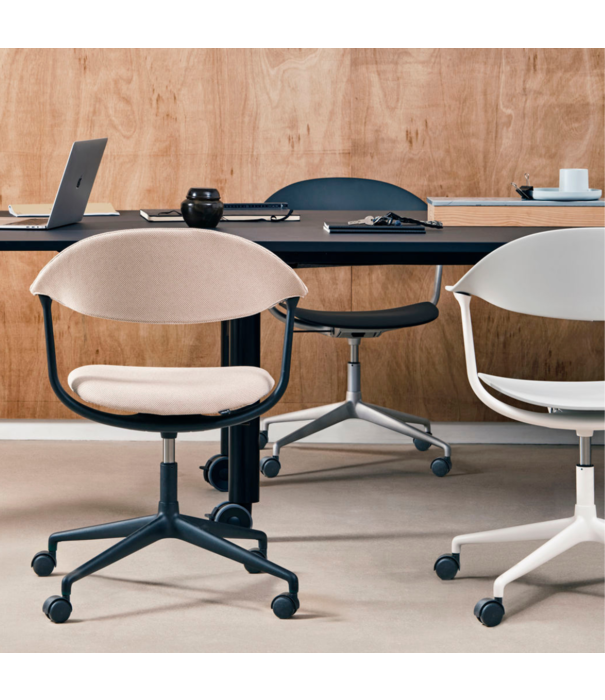 Vitra  Vitra Mynt Bureaustoel gestoffeerd, 4-ster voet aluminium op gliders