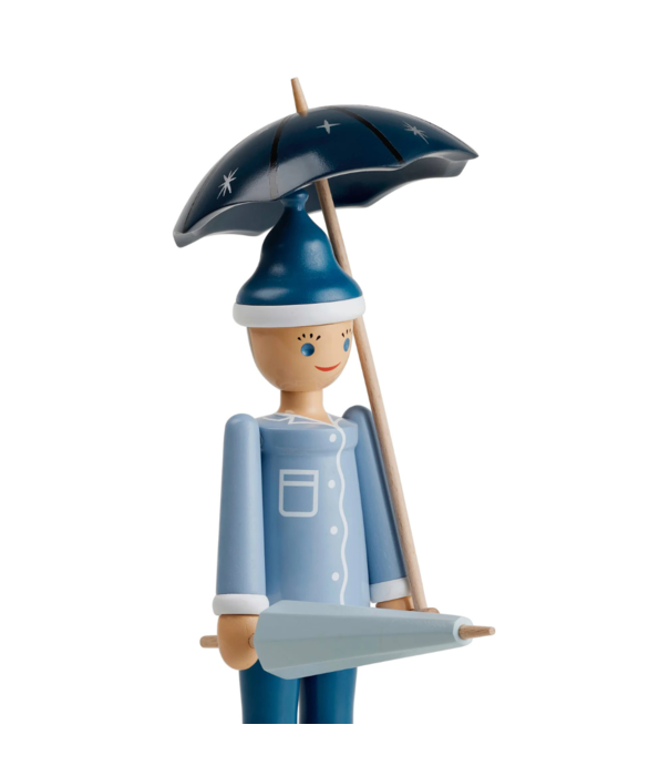 Kay Bojesen  Sandman with umbrella, blue painted beech