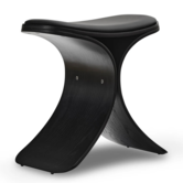 Luno Stool - Black Oak/Leather