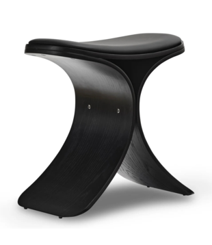 Gejst Luno Stool black oak, black leather