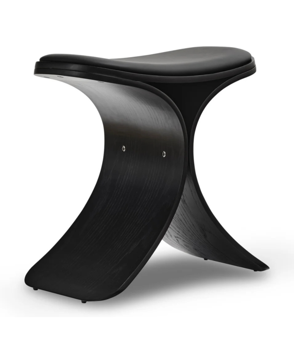 Gejst  Luno Stool - Black Oak/Leather