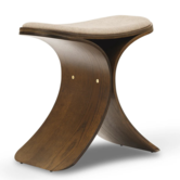 Luno Stool dark oak, beige seat
