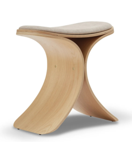 Luno Stool oak,  beige textile