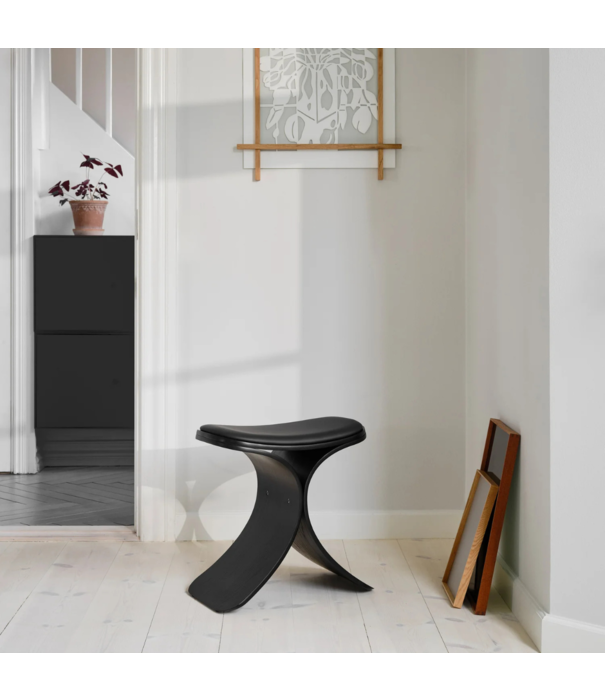 Gejst  Luno Stool - Black Oak/Leather