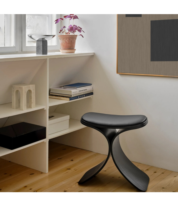 Gejst  Luno Stool - Black Oak/Leather
