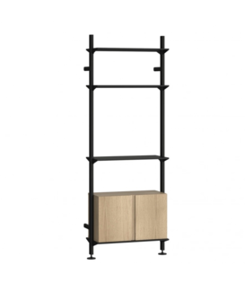 Pira G2 Wall Mounted Shelf combination, black profiles