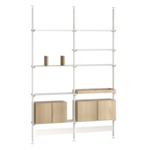 Pira G2 Shelf wit, vloer/plafond gemonteerd