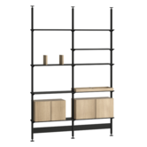 Pira G2 Shelf black, floor/ceiling mounted