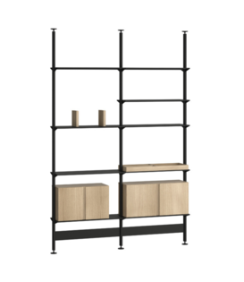 Pira G2 Floor - Ceiling combination, black profiles