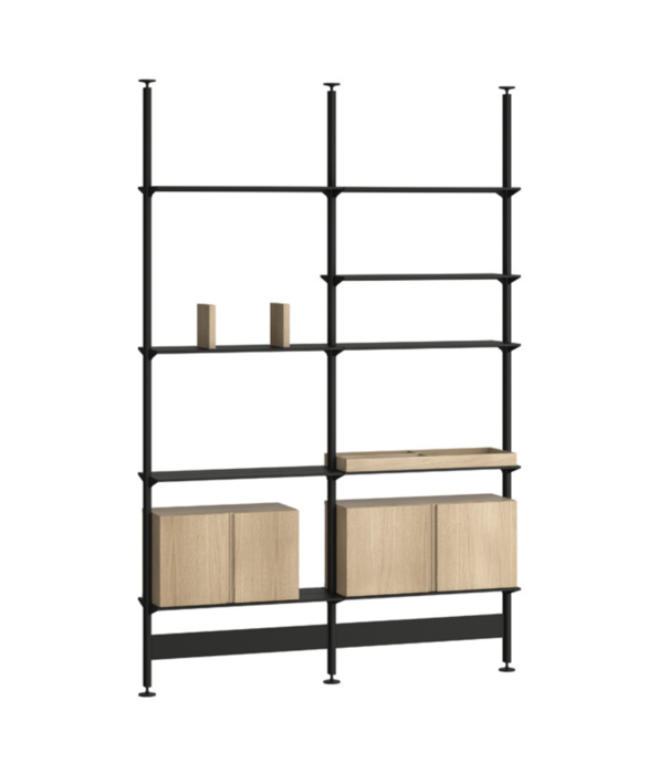 String  Furniture Pira G2 Shelf black, floor/ceiling mounted