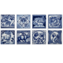Royal Delft Tile Extinct Animals set van 8