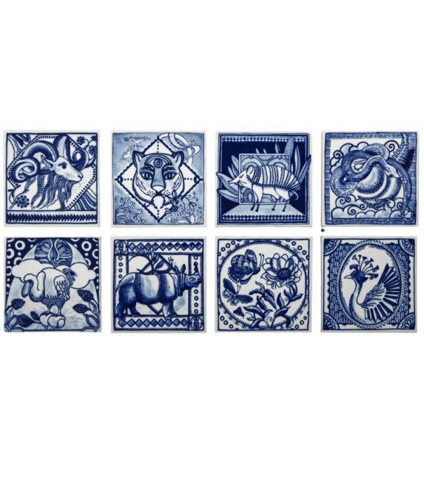 Royal Delft  Royal Delft Tile Extinct Animals, Dwarf Rhino