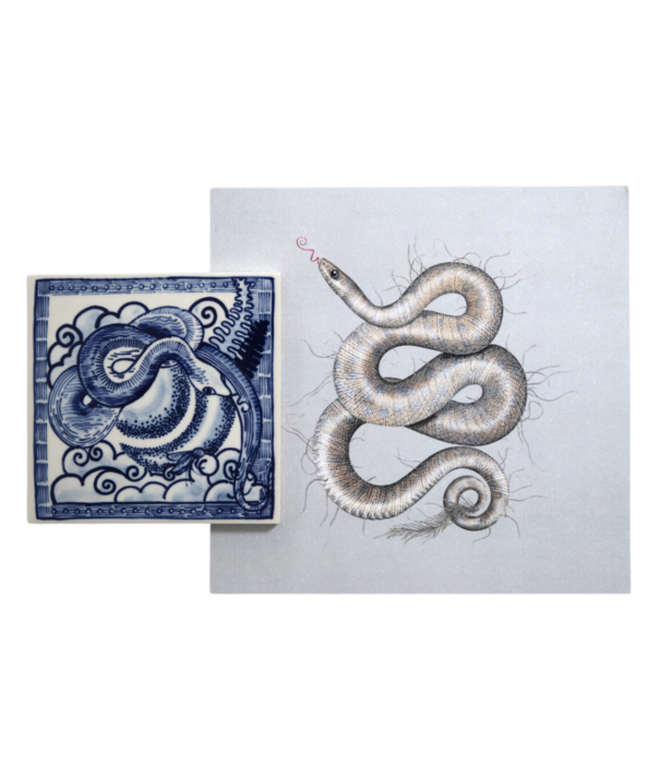 Royal Delft  Royal Delft Tile Extinct Animals, Queen Cobra