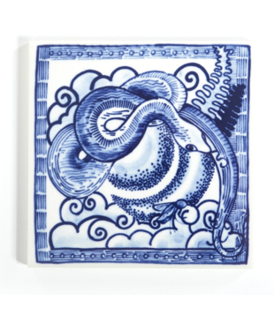 Royal Delft Tile Extinct Animals, Queen Cobra