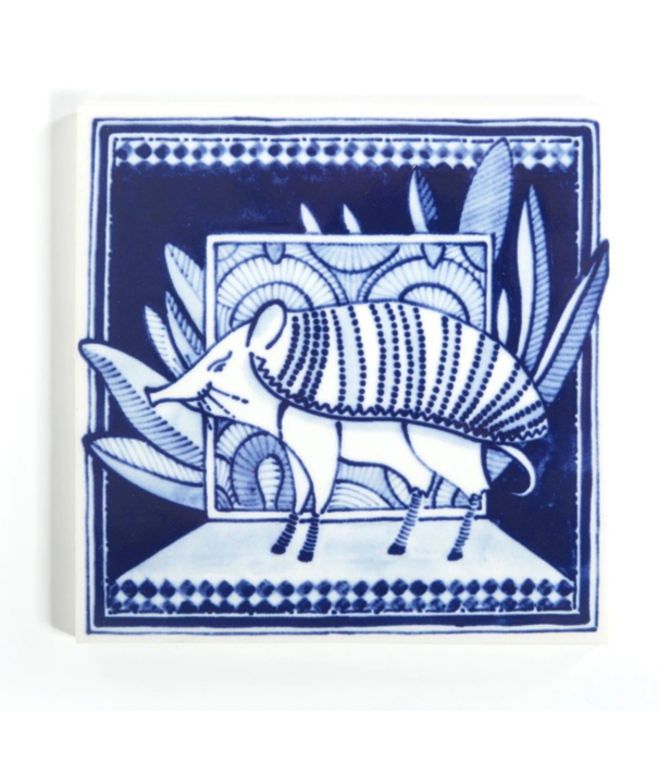 Royal Delft  Royal Delft Tile Extinct Animals, Armoured Boar