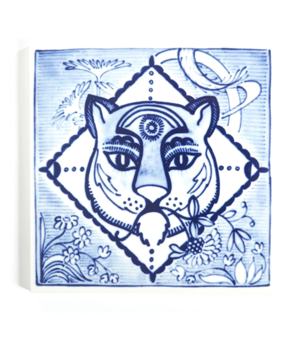Royal Delft  Royal Delft Tile Extinct Animals, Golden Tiger