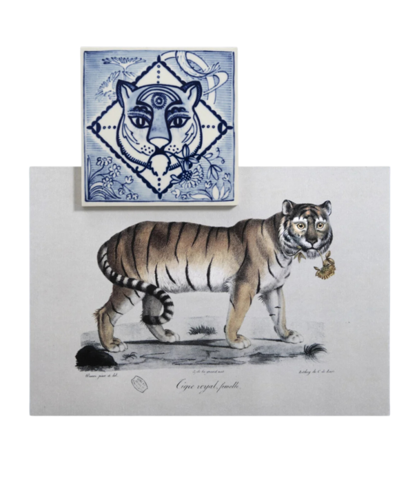 Royal Delft  Royal Delft Tile Extinct Animals, Golden Tiger