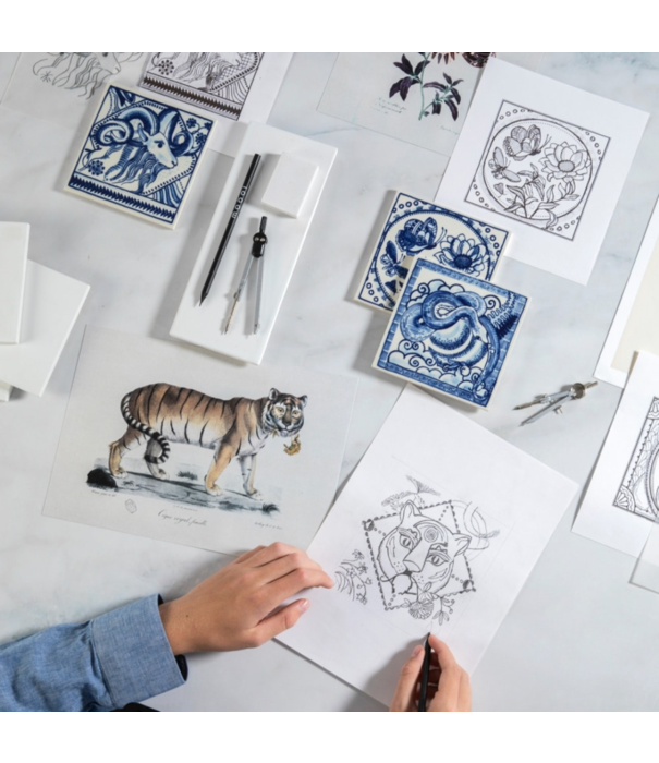 Royal Delft  Royal Delft Tile Extinct Animals, Pogo Goat