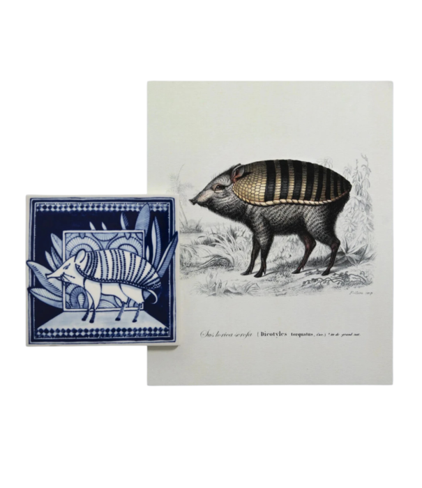 Royal Delft  Royal Delft Tile Extinct Animals set 8 pieces