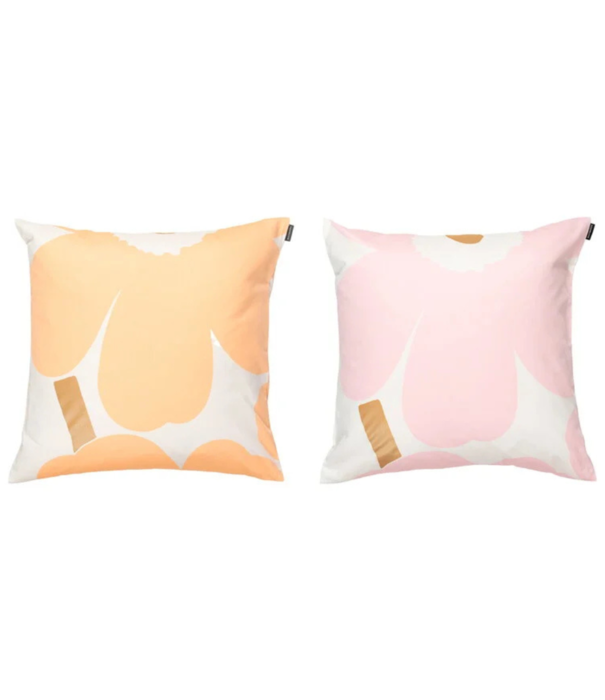 Marimekko Marimekko Unikko Kussenhoes 2 set 50 x 50, white - pink - apricot - gold