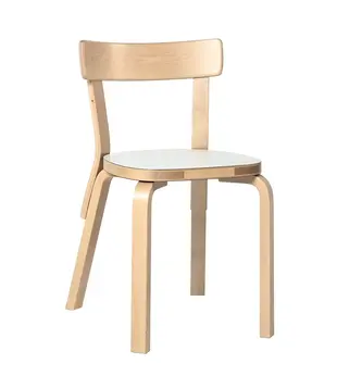 Artek - Stoel 69 berken, wit gelamineerd