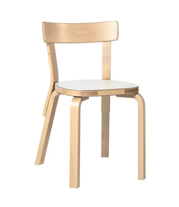 Artek  Artek - Aalto Chair 69 Berken-wit gelamineerd