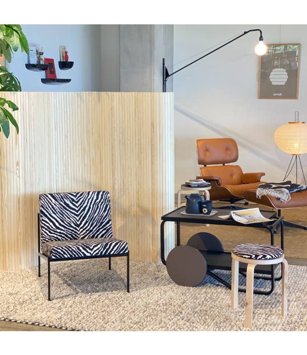 Artek  Artek Kiki Lounge Chair black, Artek Zebra fabric