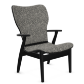 Artek Domus Lounge Chair black birch, Artek zebra fabric