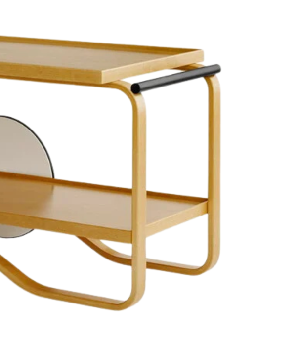 Artek  Artek Tea trolley 901, honing gebeitst berken, zwart handvat