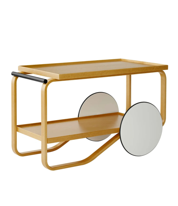 Artek  Artek Tea trolley 901, honing gebeitst berken, zwart handvat