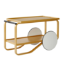 Artek Tea trolley 901, honing gebeitst berken, zwart handvat
