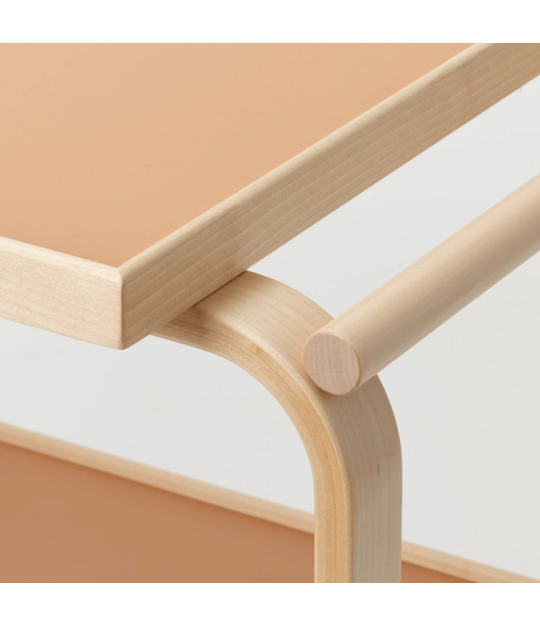 Artek  Artek Tea trolley 901, naturel berken, leer-kleurig linoleum
